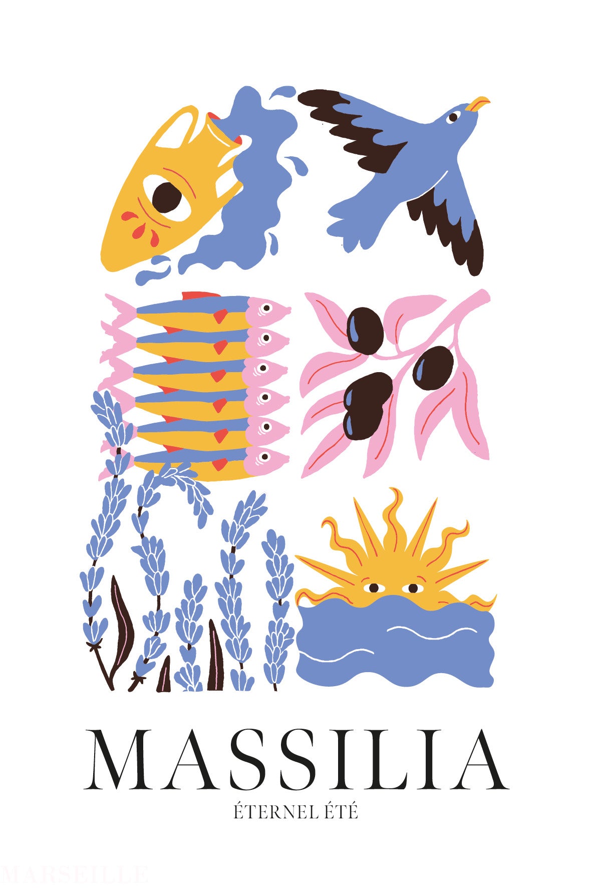 Affiche  Marseille / MASSILIA - Éternel Été uni RJB