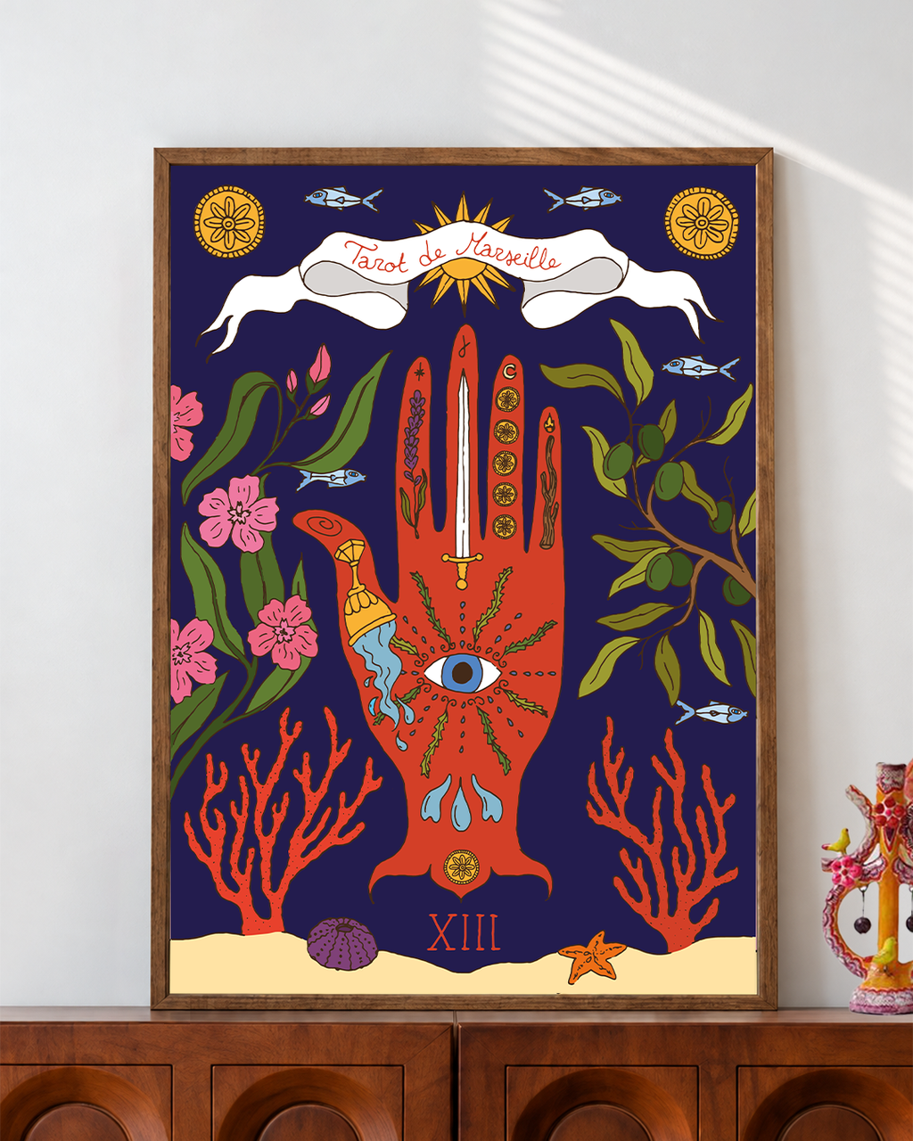 Affiche Tarot de Marseille- Main rouge