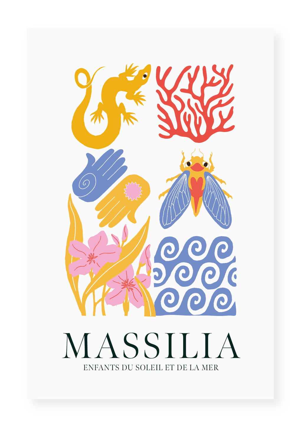 Affiche MASSILIA /Marseille - Enfants du soleil et de la mer RJB