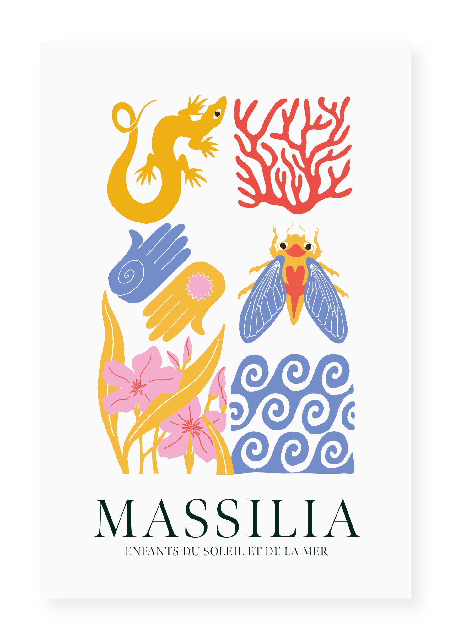 Affiche MASSILIA /Marseille - Enfants du soleil et de la mer RJB
