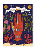 Carte postale Tarot de Marseille main rouge